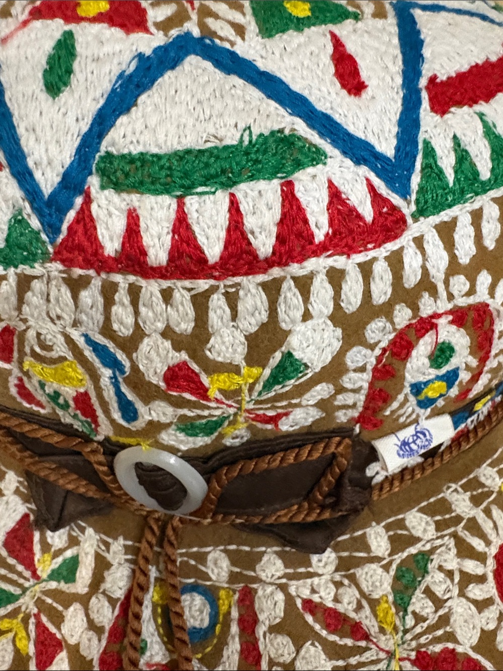 Hand-Embroidered Multicolor Boho Bucket Hat - Picture 4 of 9